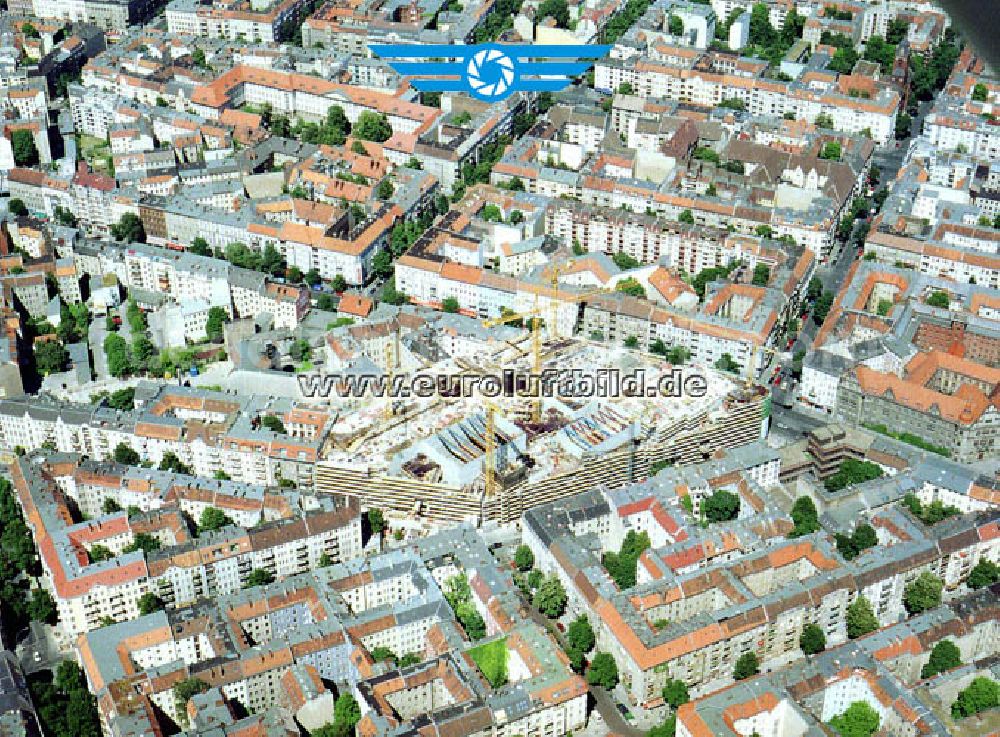 Aerial photograph Berlin - Neukölln - Bau des Einkaufcenters Neukölln an der Karl-Marx-Straße in Berlin-Neukölln. NEUKÖLLN ARCADEN , Centermanagement, Karl-Marx-Straße 66 in 12043 BERLIN, Tel.: 0306273973