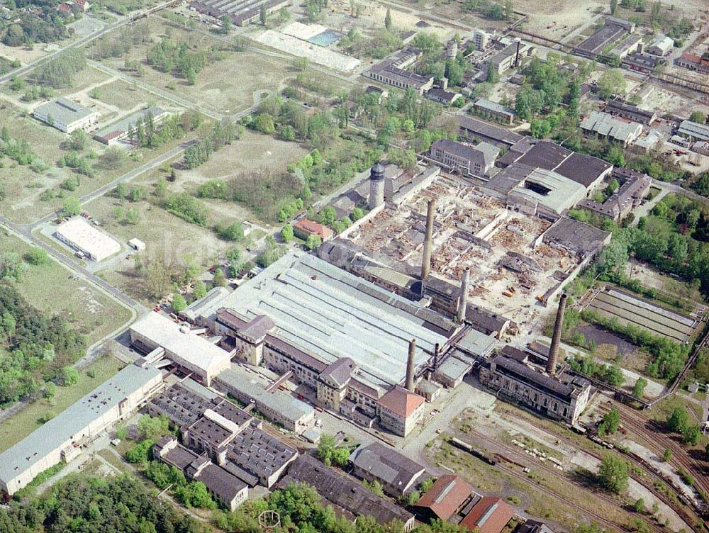 Aerial image Premnitz - Modernisierungs- und Neubauarbeiten auf dem Werksgelände der MÄRKISCHEN FASER AG in Premnitz (Parkstraße, 14727 Premnitz, Tel.: 03386-242888).