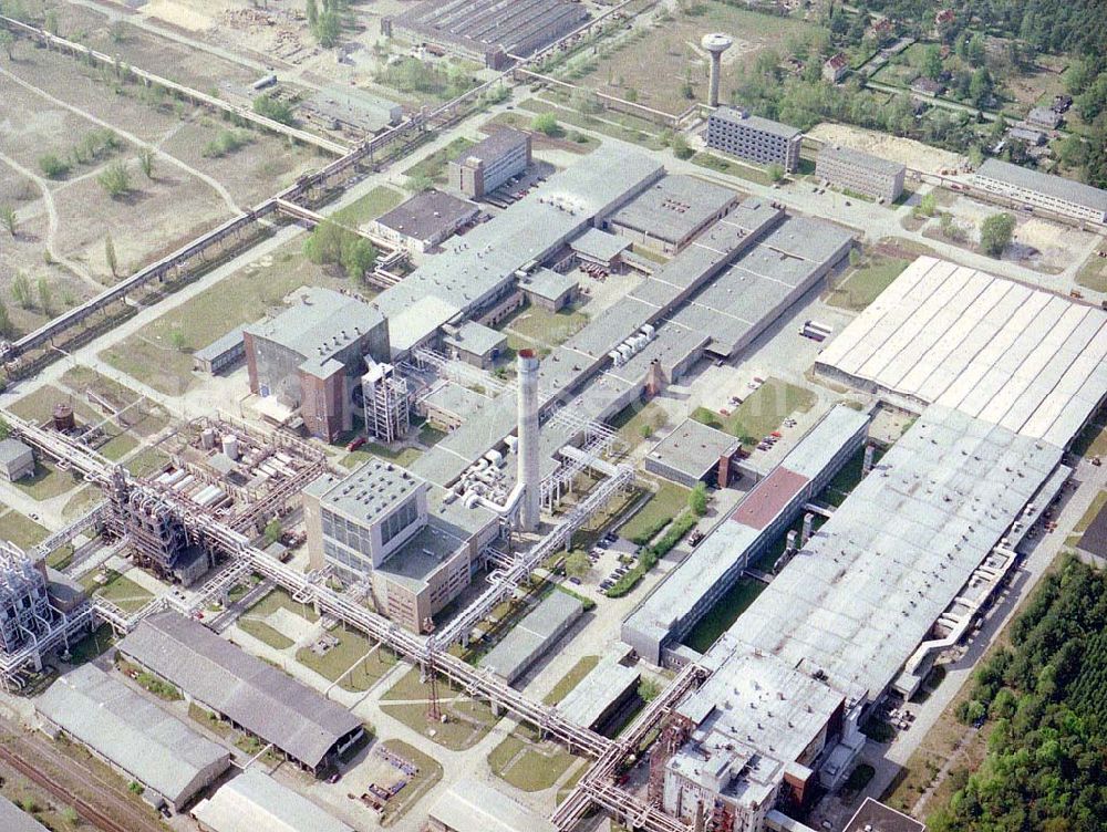 Aerial photograph Premnitz - Modernisierungs- und Neubauarbeiten auf dem Werksgelände der MÄRKISCHEN FASER AG in Premnitz (Parkstraße, 14727 Premnitz, Tel.: 03386-242888).