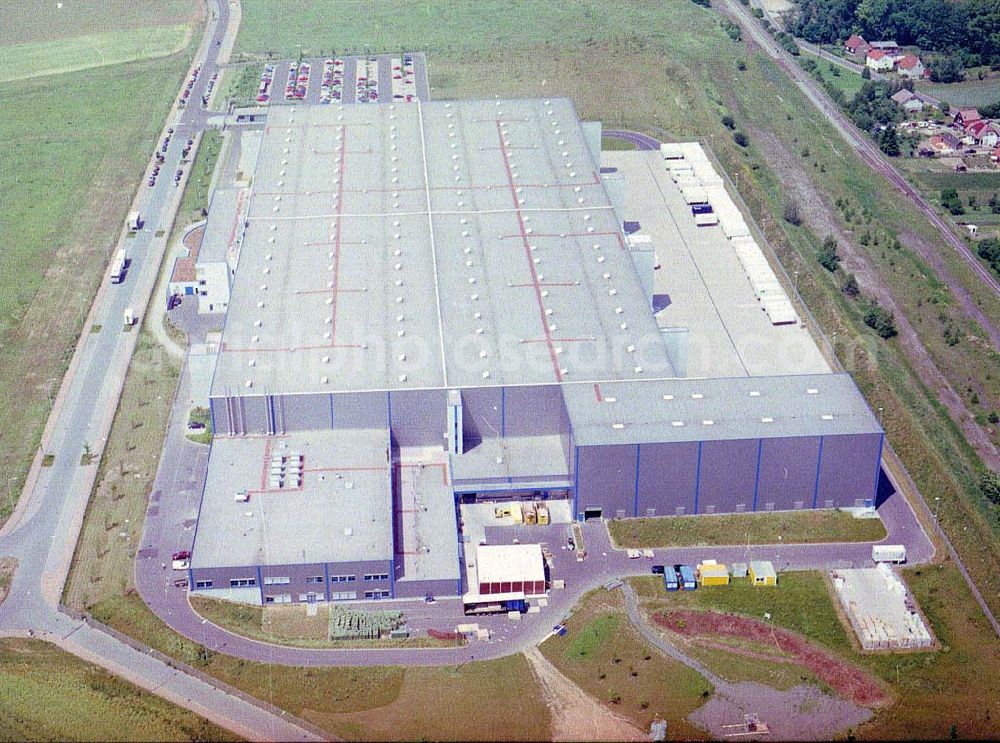 Hörselgau bei Fröttstedt / Thür. from the bird's eye view: Logistikzentrum der Firma ADLER und der Firma MOTEX an der Axel-Bechort-Straße in 99880 Hörselgau / Thür. (tel.: 03622-9190).