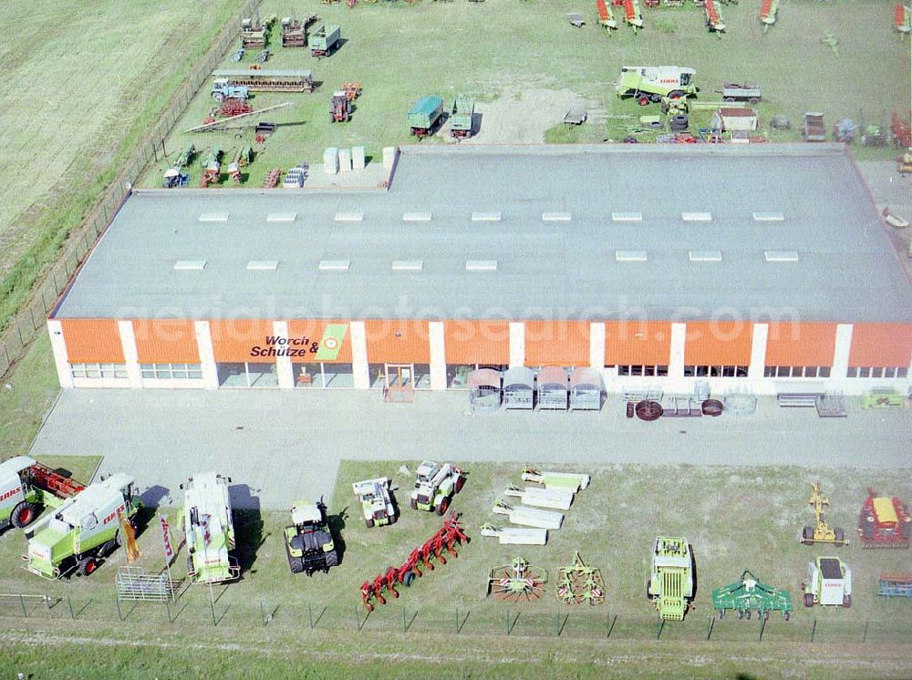 Moritz from the bird's eye view: Werksgelände der Firma Worch & Schütze Landtechnik GmbH an der Nordstraße 1 in 39264 Moritz (bei Schönebeck). - Tel.: 039247-9400