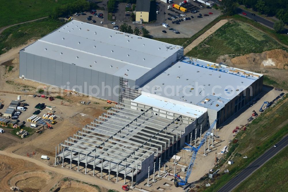 Hoppegarten from above - View of the new construction of the Europazentrale Clinton in Hoppegarten in the state of Brandenburg