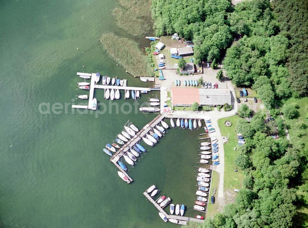 Aerial image Waren / Müritz - Yachthafen der Sail Point Wassersportservice in Waren an der Müritz. Postanschrift: Gerhard-Hauptmann-Allee 27 in 17192 Waren, Tel.: 03991-666690 oder 0172- 8036633