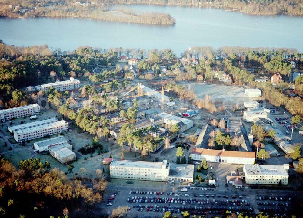 Aerial image Bad Saarow - Erweiterungs- und Umbauarbeiten auf dem Gelände der Humaine Klinikum an der Pieskower Straße 33 in 15526 Bad Saarow. Tel.: 033631 - 70