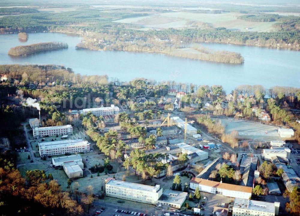 Bad Saarow from above - Erweiterungs- und Umbauarbeiten auf dem Gelände der Humaine Klinikum an der Pieskower Straße 33 in 15526 Bad Saarow. Tel.: 033631 - 70