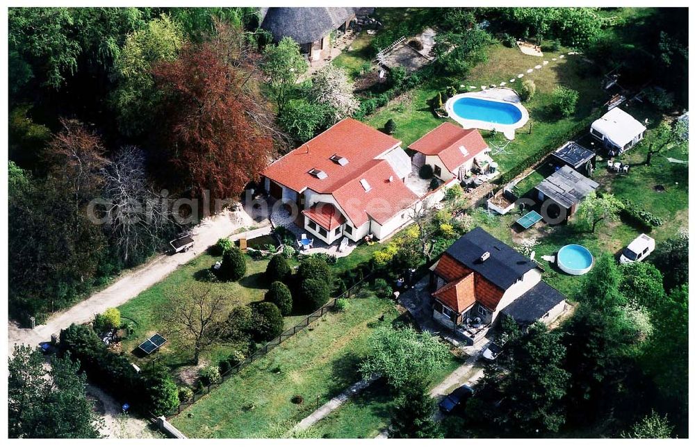 Aerial image Schildow / Brandenburg - 02.Mai 2003 Schildow / Brandenburg (nördl. von Berlin) Wohnhaus der Fam. Rücker In den Klötzen Nr. 11 in Schildow / BRB