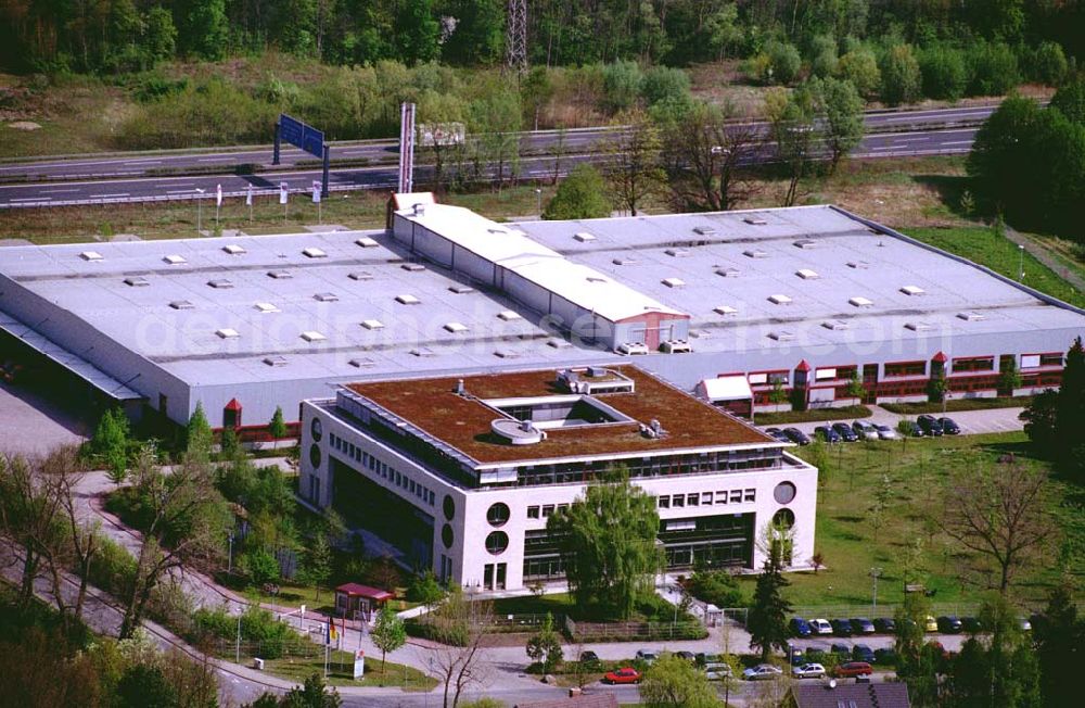 Birkenwerder / Brandenburg from above - 02.Mai 2003 Sitz der Firma GEGENBAUER - BOSSE am Triftweg 18 hinter der Francotyp Postalia an der Autobahn in Birkenwerder.