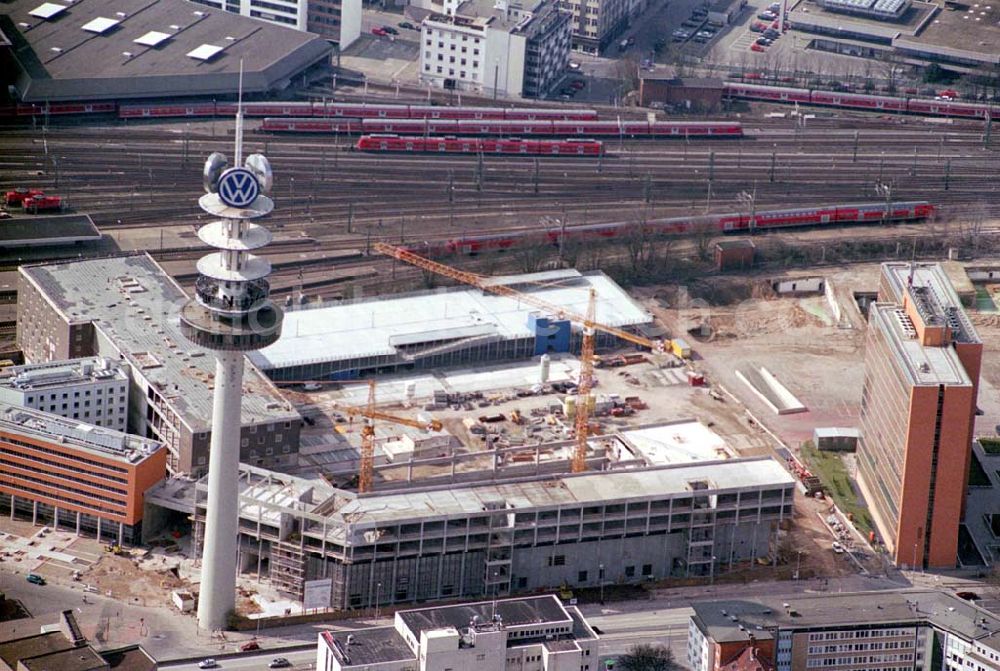 Aerial image Hannover - Bau des Einkaufscenter Raschplatz - einer KAUFLAND-Niederlassung und eines ETAP-Hotels am Hannover Hauptbahnhof durch die KAUFLAND Objektmanagement GmbH im Senator-Schwarz-Ring 24 in 59494 Soest, Tel..02921-6821114:Ausführende Firma: Projektbau Depenbrock (