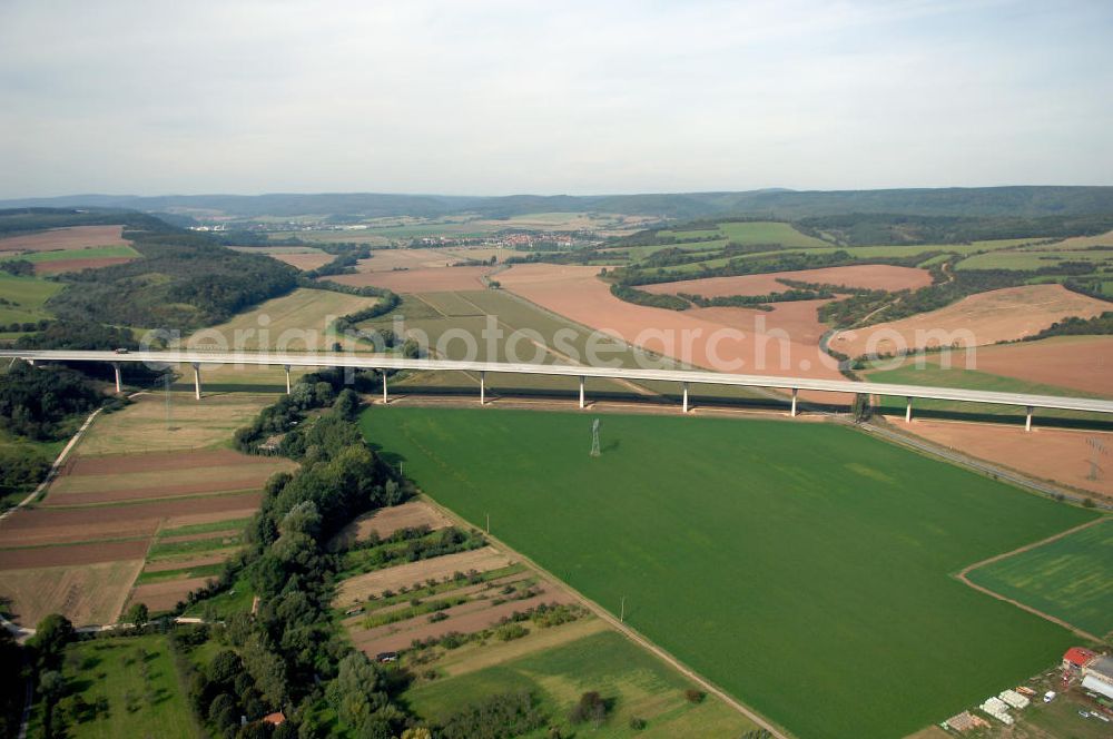 Bösenrode from above - Blick auf die neue A 38 Brücke nordwestlich von Bösenrode A 38 .