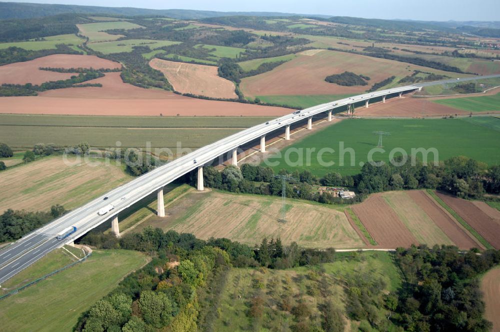 Bösenrode from the bird's eye view: Blick auf die neue A 38 Brücke nordwestlich von Bösenrode A 38 .