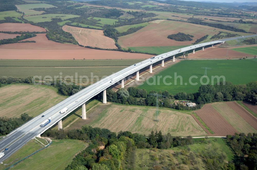 Aerial image Bösenrode - Blick auf die neue A 38 Brücke nordwestlich von Bösenrode A 38 .