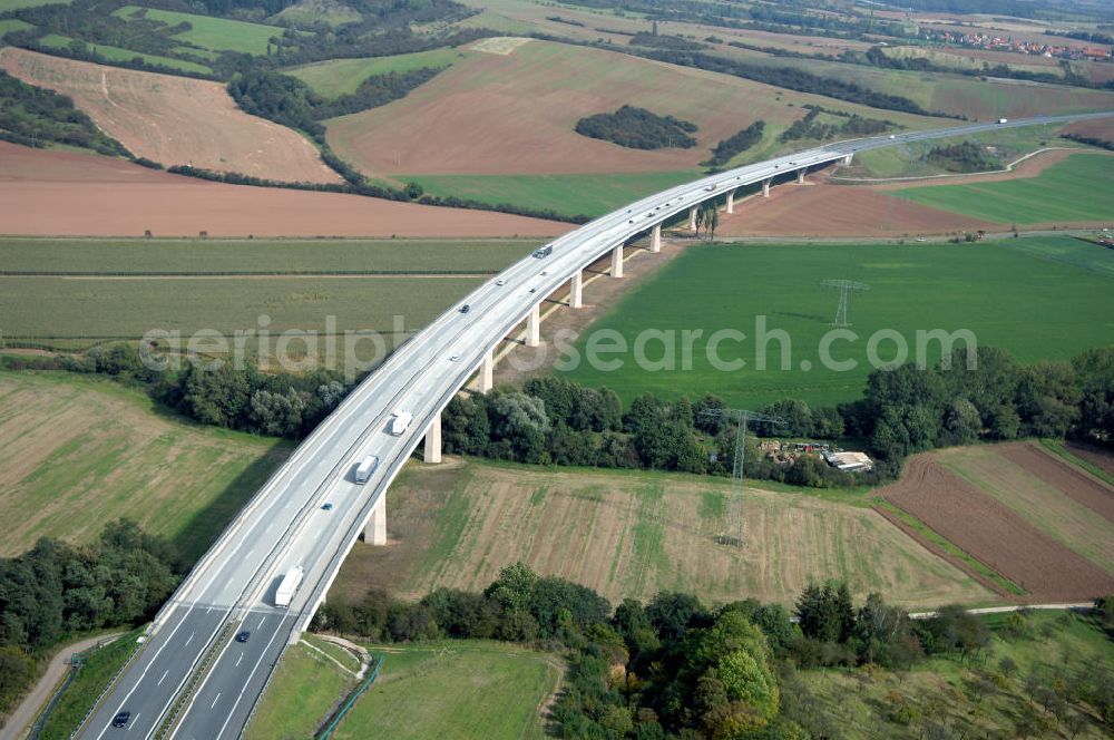 Aerial photograph Bösenrode - Blick auf die neue A 38 Brücke nordwestlich von Bösenrode A 38 .