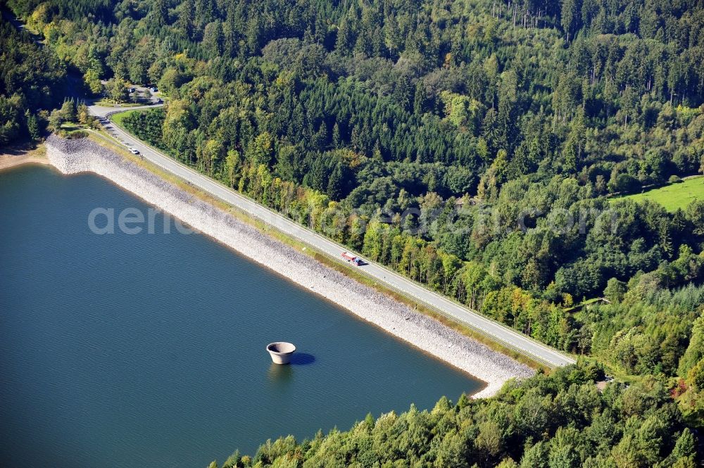 Aerial photograph Bad Wünnenberg - View of Aabachtalsperre in Bad Wuennenberg in the state North Rhine-Westphalia