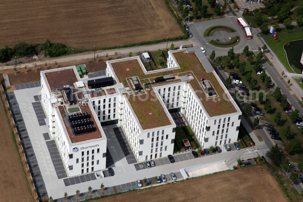 Mainz from above - New construction building Aareon Bank headquarters in Mainz - Gonsenheim in Rhineland-Palatinate