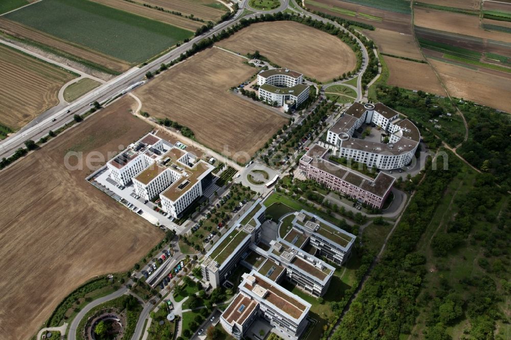 Aerial image Mainz - New construction building Aareon Bank headquarters in Mainz - Gonsenheim in Rhineland-Palatinate