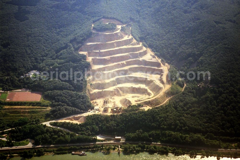 Aerial image Trechtingshausen - Degradation of greywacke in Trechtingshausen in Rhineland-Palatinate