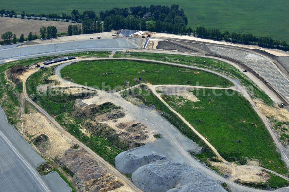 Panketal OT Schwanebeck from above - Restoration and filling works on the BSR - waste landfill Schwanebeck in Panketal in Brandenburg