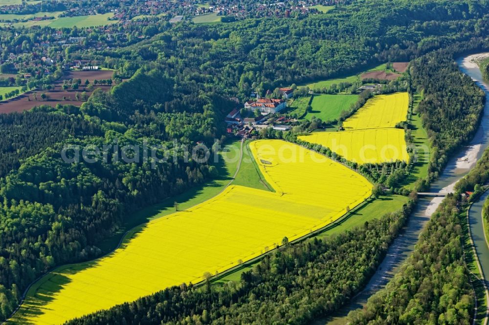 Schäftlarn from above - Complex of buildings of the monastery Schaeftlarn in Schaeftlarn in the state Bavaria, Germany