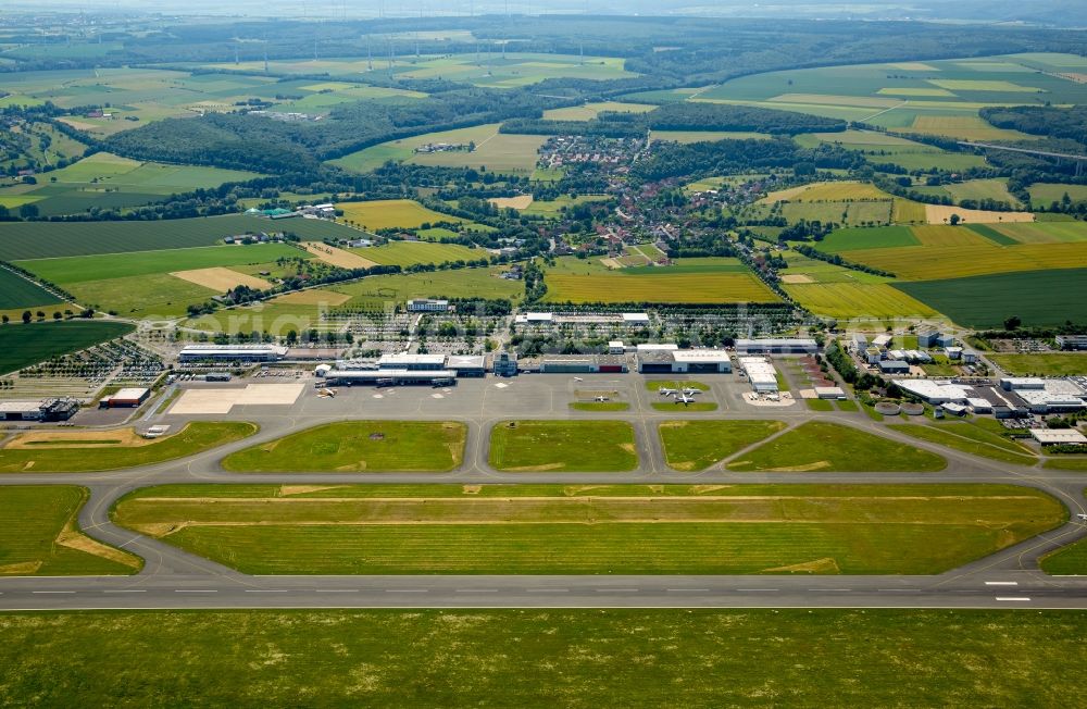 Aerial image Büren - Dispatch building and terminals on the premises of the airport Paderborn-Lippstadt Airport on Flughafenstrasse in Bueren in the state North Rhine-Westphalia