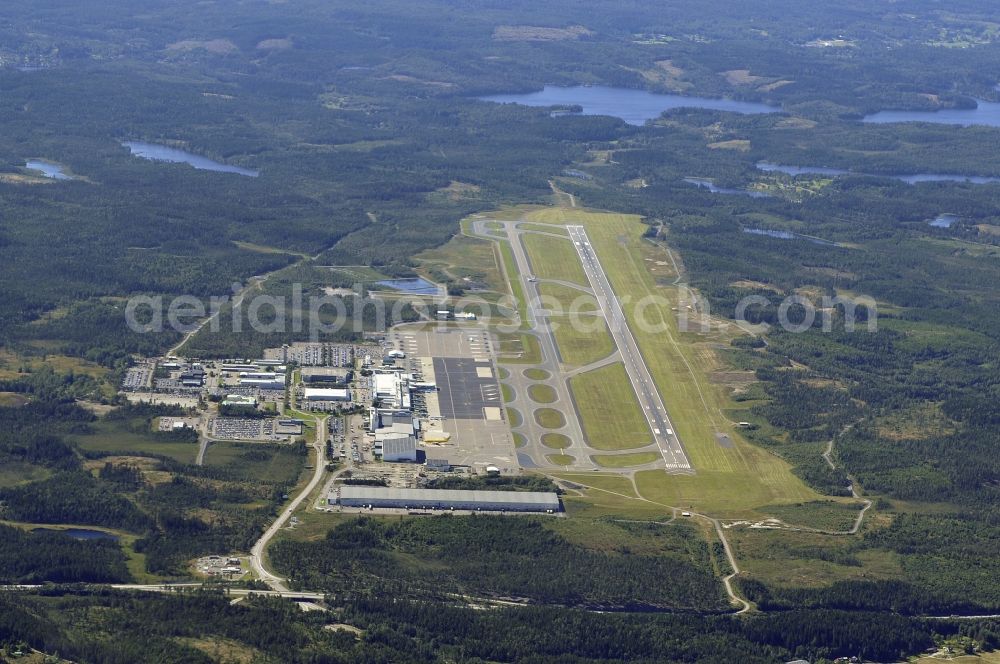 Aerial image Landvetter - Dispatch building and terminals on the premises of the airport Goeteborg-Landvetter in Landvetter in Schweden