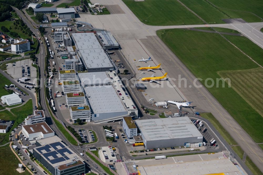 Aerial image Stuttgart - dispatch building and terminals on the premises of the airport in Stuttgart in the state Baden-Wuerttemberg