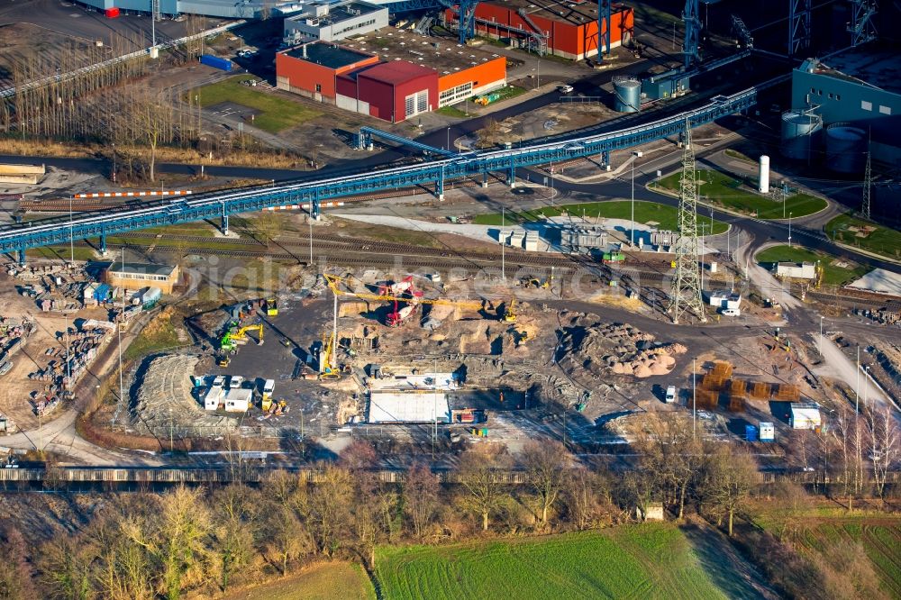 Aerial photograph Hamm - Exhaust gas clouds of coal-fired power plant RWE Power Gersteinwerk in Hamm in North Rhine-Westphalia