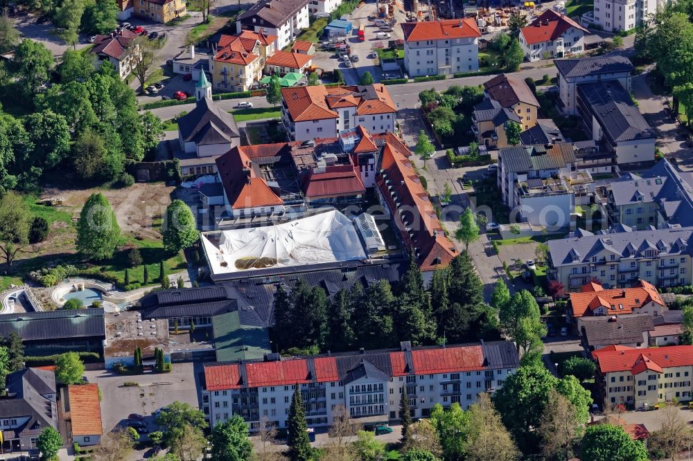 Aerial image Bad Tölz - Vacant, unused building Alpamare in Bad Toelz in the state Bavaria, Germany