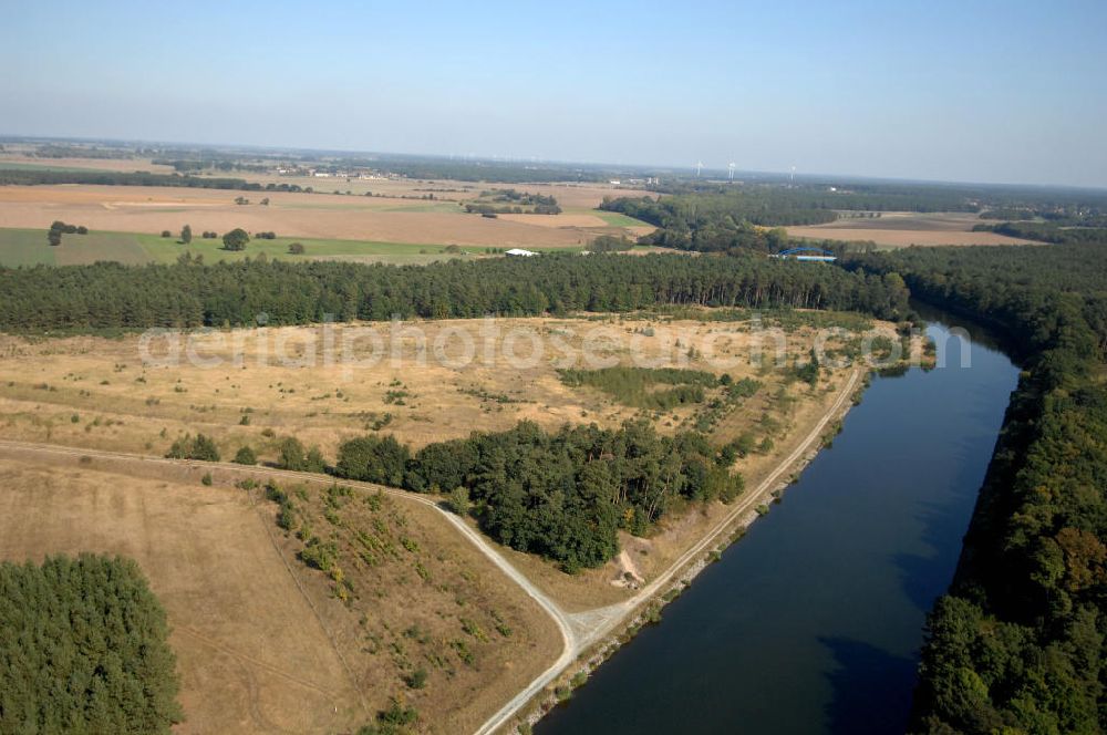 Ihleburg from above - Blick auf eine Ablagerungsfläche am Elbe-Havel-Kanal bei Ihleburg. Ein Projekt des WSV: Wasserstraßen-Neubauamt Magdeburg, 39106 Magdeburg, Tel. +49(0)391 535-0, email: wna-magdeburg@wsv.bund.de