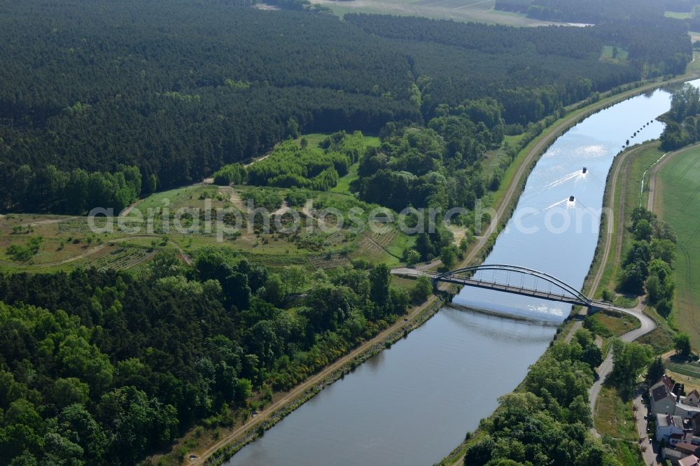 Aerial photograph Kade - Deposition surface at the Kader bridge over the Elbe-Havel-Canel in the state Saxony-Anhalt