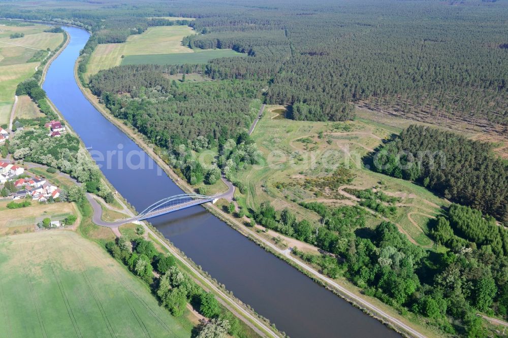 Aerial image Kade - Deposition surface at the Kader bridge over the Elbe-Havel-Canel in the state Saxony-Anhalt