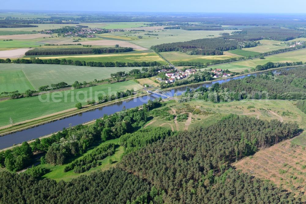 Aerial image Kade - Deposition surface at the Kader bridge over the Elbe-Havel-Canel in the state Saxony-Anhalt