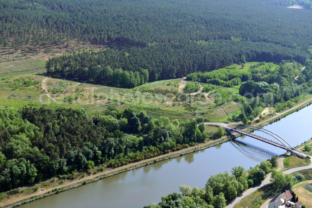 Aerial image Kade - Deposition surface at the Kader bridge over the Elbe-Havel-Canel in the state Saxony-Anhalt