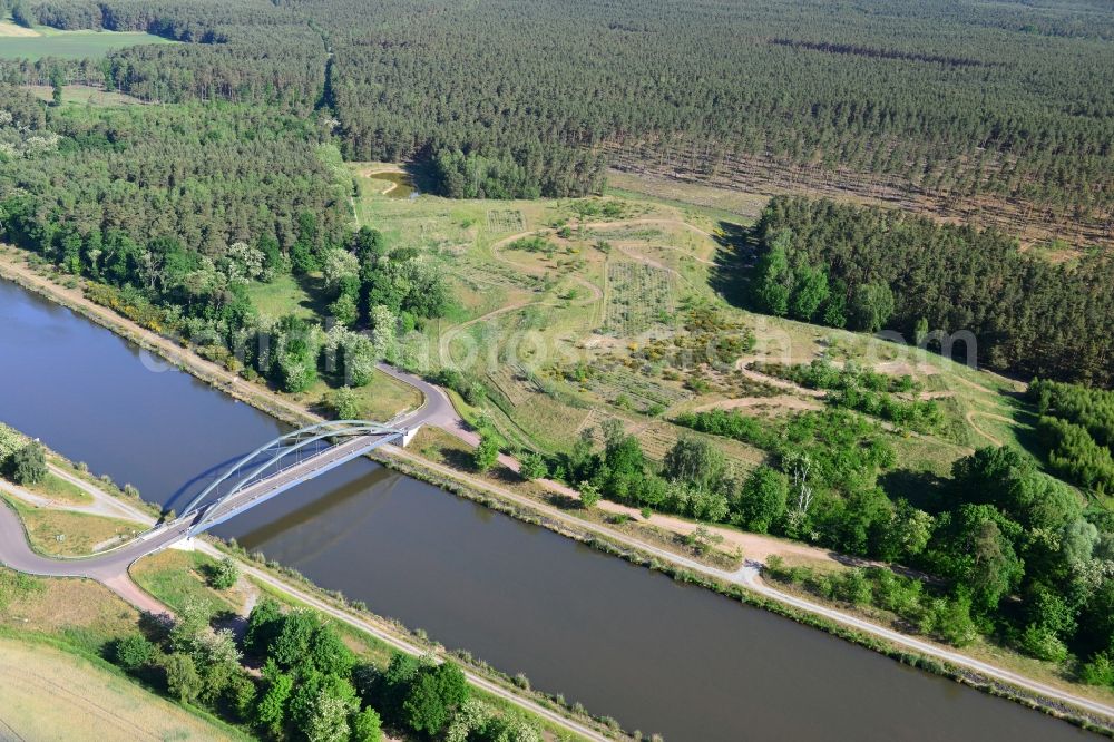 Aerial photograph Kade - Deposition surface at the Kader bridge over the Elbe-Havel-Canel in the state Saxony-Anhalt