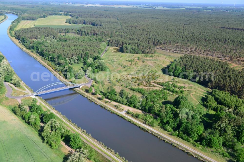 Kade from above - Deposition surface at the Kader bridge over the Elbe-Havel-Canel in the state Saxony-Anhalt