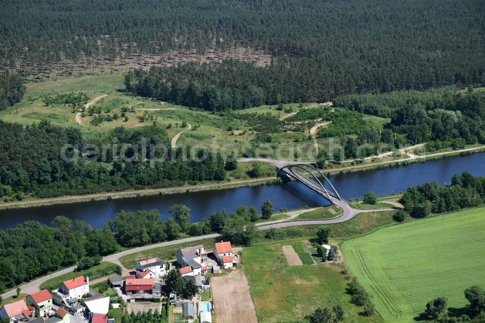 Aerial image Kade - Deposition surface and Kader bridge over the Elbe-Havel-Canel in the state Saxony-Anhalt