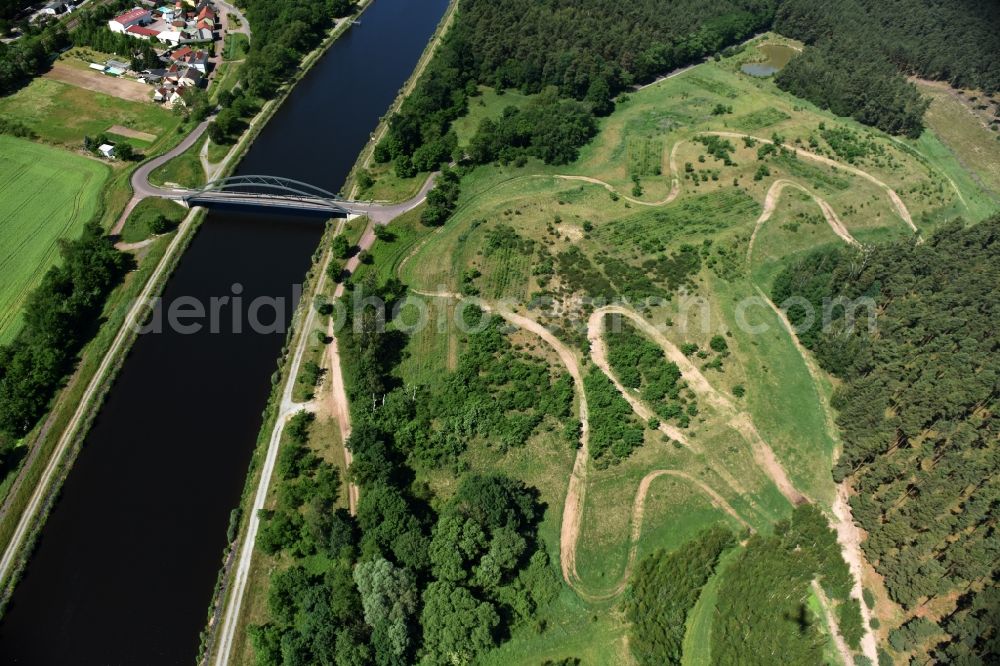 Kade from the bird's eye view: Deposition surface and Kader bridge over the Elbe-Havel-Canel in the state Saxony-Anhalt