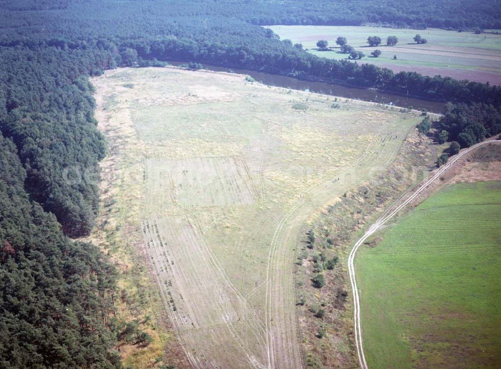 Aerial image Zerben - Blick auf die Ablagerungsflächen an der Schleuse Zerben am Elbe-Havel-Kanal . Ein Ausbauprojekt des Wasserstraßenneubauamtes Magdeburg.