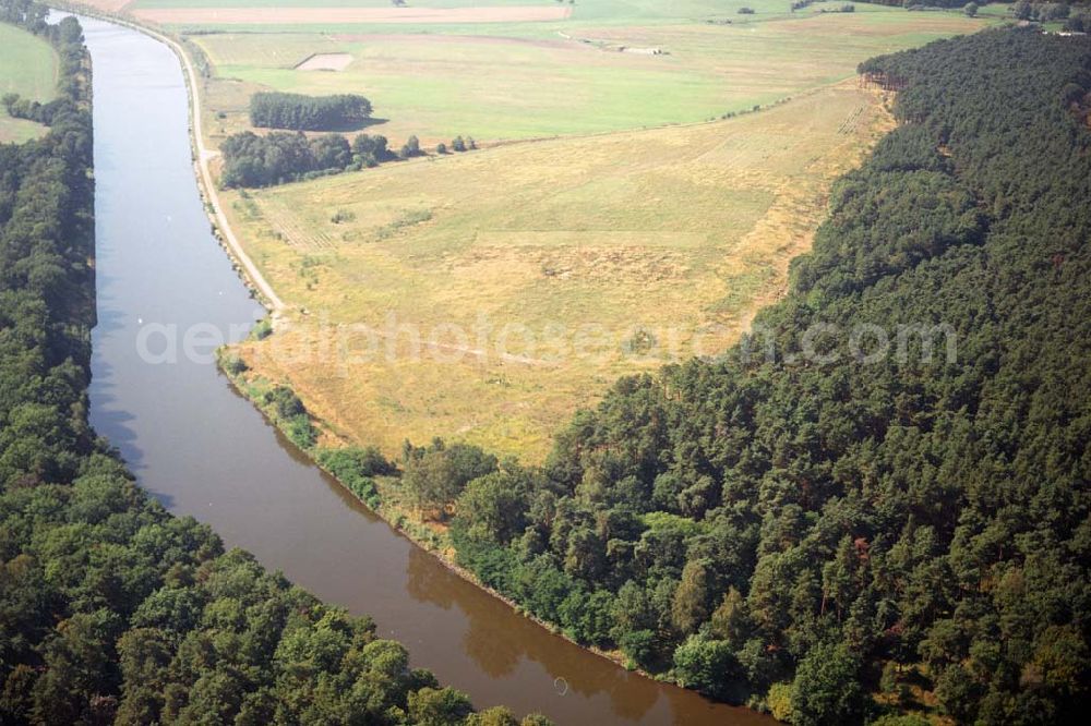 Zerben from above - Blick auf die Ablagerungsflächen an der Schleuse Zerben am Elbe-Havel-Kanal . Ein Ausbauprojekt des Wasserstraßenneubauamtes Magdeburg.