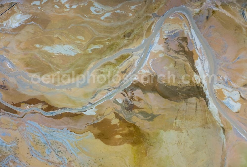 Aerial image Brilon - Deposits and rinsing fields on the quarry for the mining and handling of of Rheinkalk Messinghausen GmbH & Co. KG in Brilon in the state North Rhine-Westphalia, Germany