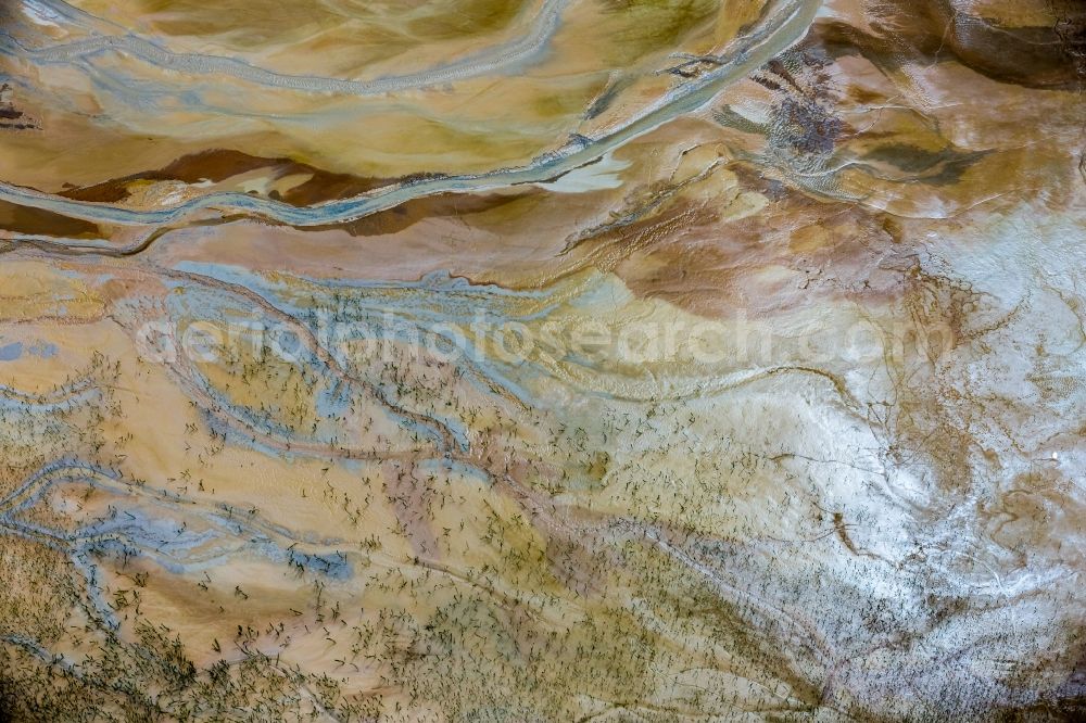 Aerial photograph Brilon - Deposits and rinsing fields on the quarry for the mining and handling of of Rheinkalk Messinghausen GmbH & Co. KG in Brilon in the state North Rhine-Westphalia, Germany