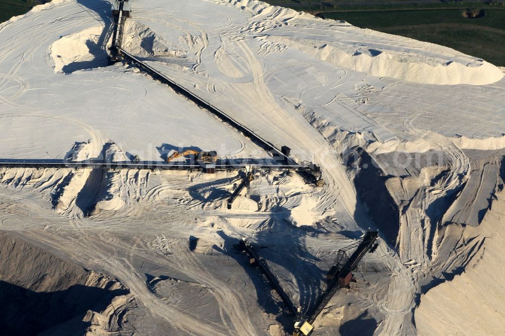 Aerial photograph Unterbreizbach - Overburden dumps of the mine the K & S AG on the shaft 1 in Unterbreizbach in Thuringia