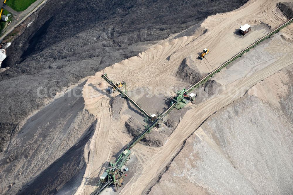 Aerial image Neuhof - Tailings and production of salt mining in Neuhof