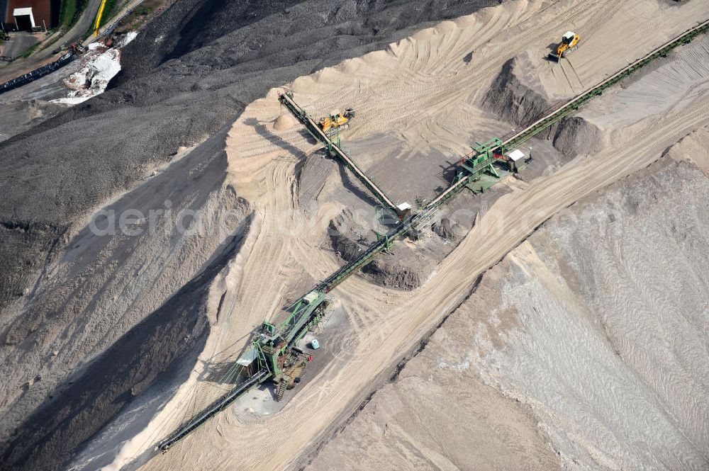 Aerial photograph Neuhof - Tailings and production of salt mining in Neuhof