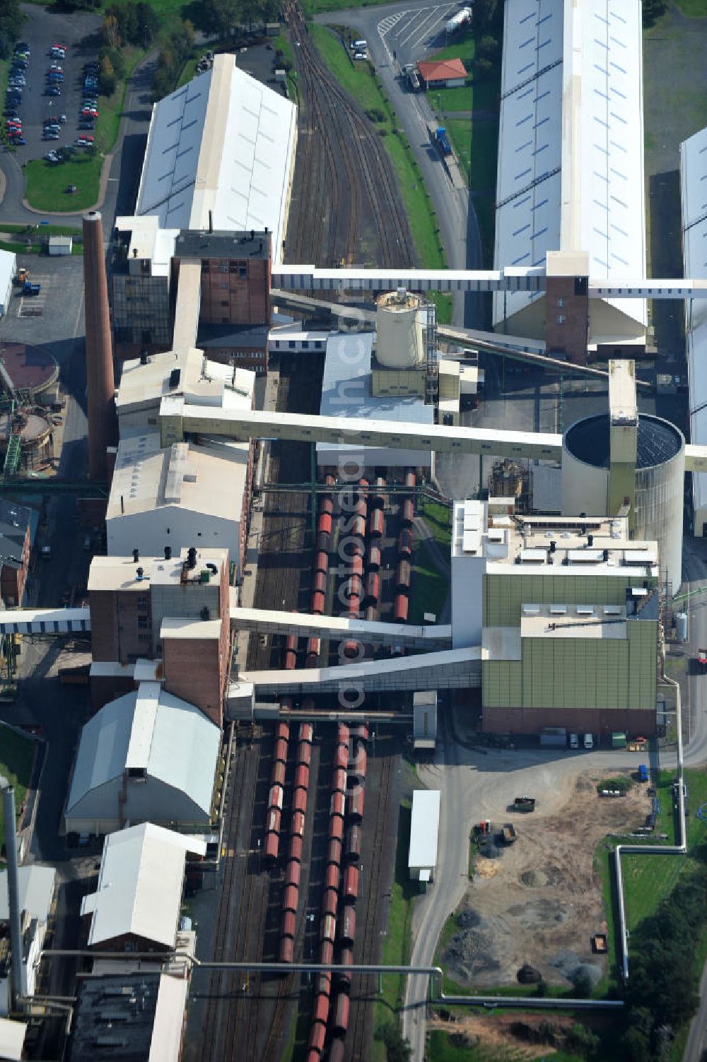 Neuhof from above - Tailings and production of salt mining in Neuhof