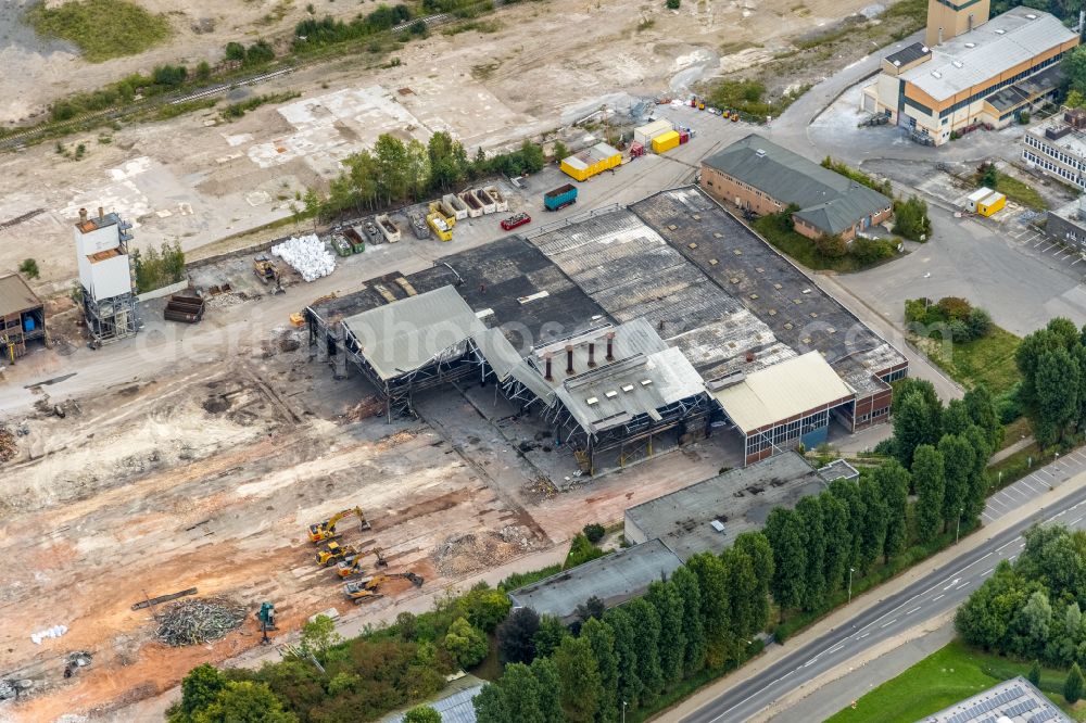 Aerial image Hagen - Demolition and unsealing work on the concrete surfaces of Dolomitwerke for the construction of an industrial area on street Dolomitstrasse in Hagen at Ruhrgebiet in the state North Rhine-Westphalia, Germany