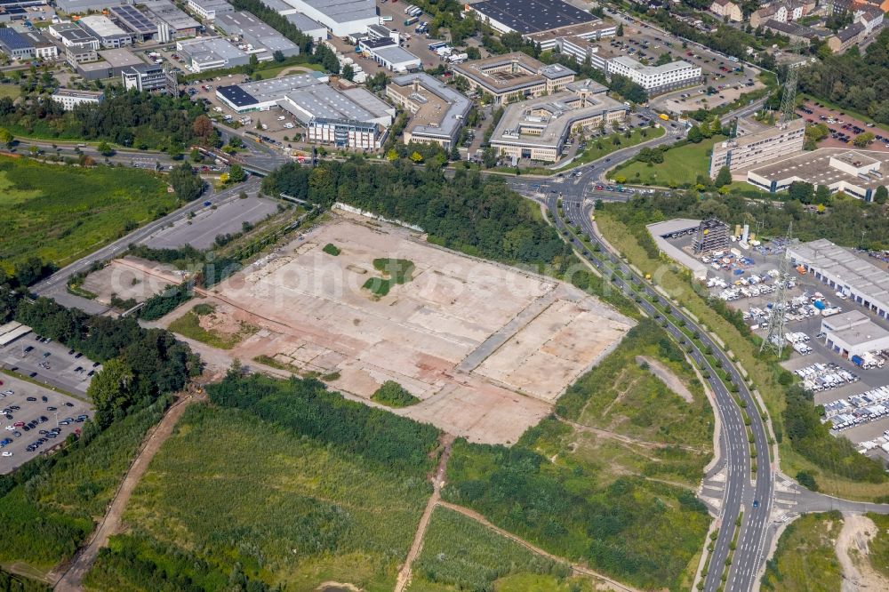 Aerial image Essen - Demolition and unsealing work on the concrete surfaces on Gebiet of Kruppguertels along the Helenenstrasse in Essen in the state North Rhine-Westphalia, Germany