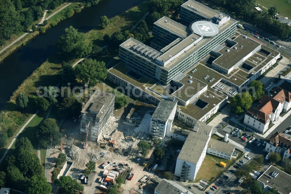 Aerial image Hannover - Demolition site of the Hospital grounds of the Clinic KRH Klinikum Siloah-Oststadt-Heidehaus in Hannover in the state Lower Saxony