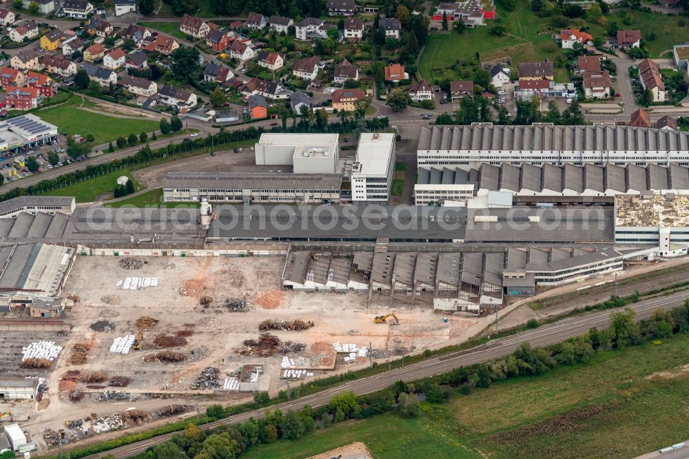 Aerial image Gengenbach - Company grounds and facilities of Aliseo Art Projects in Gengenbach in the state Baden-Wurttemberg, Germany