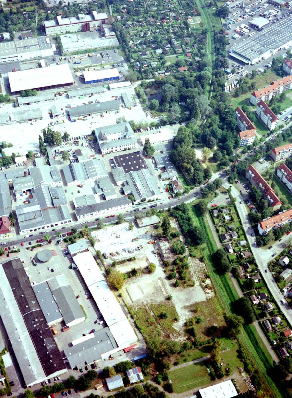 Aerial image Berlin - Spandau - Abriß- und Baufläche der Firma WAYS & FREYTAG AG am Päwesiner Weg 28 - 30 in Berlin - Spandau.