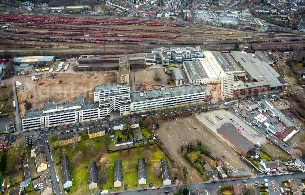 Aerial image Oberhausen - Dismantling of high-rise buildings der BABCOCK Fertigungszentrum GmbH in Oberhausen in the state North Rhine-Westphalia